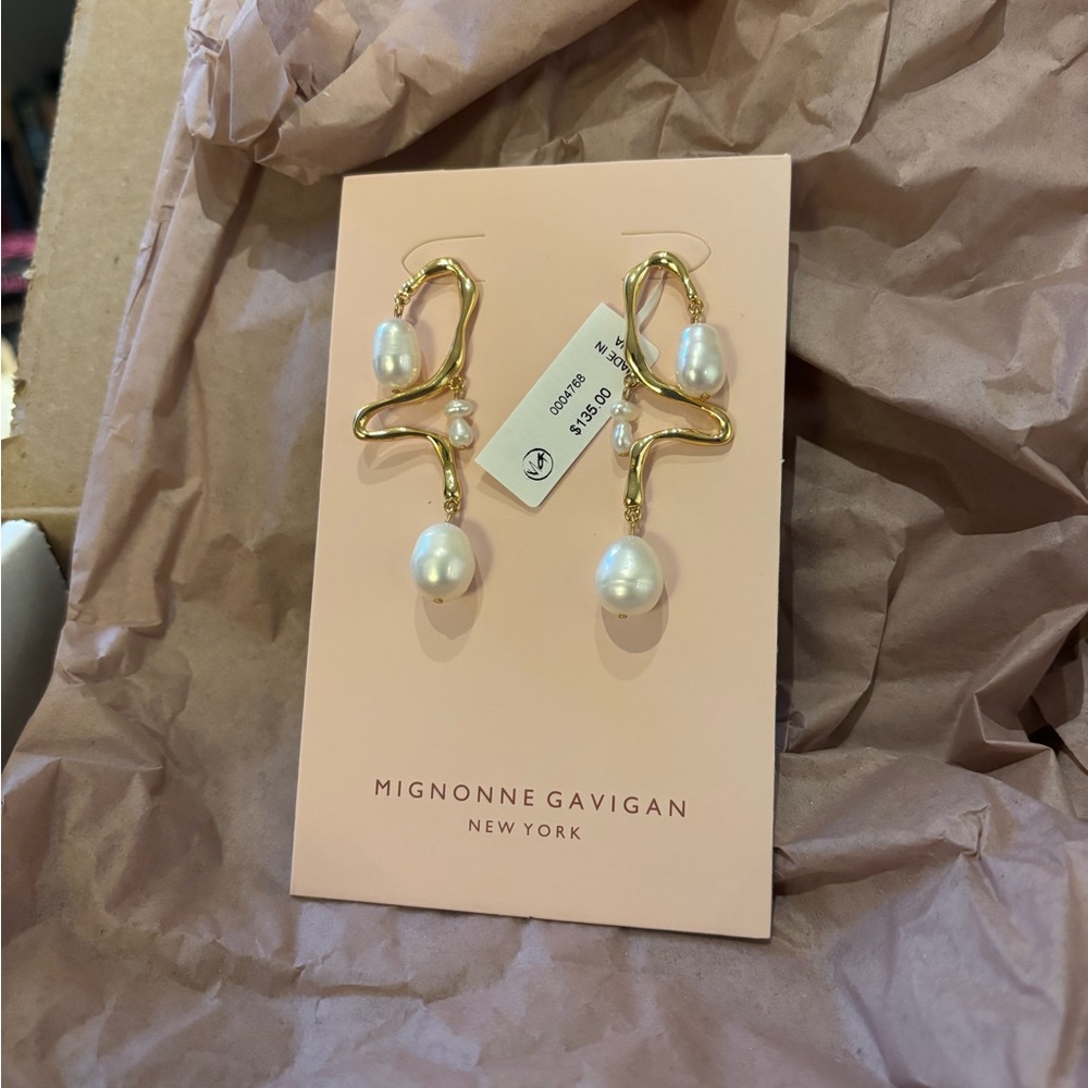 Mignonne Gavigan Gold Earrings with Pearls